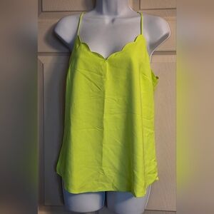 J. Crew Vibrant Lime Scalloped Camisole 8